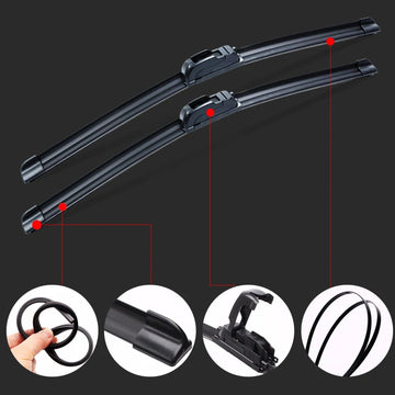 Universal U-Type Wiper Blades – Soft Rubber Frameless, 14” to 26”