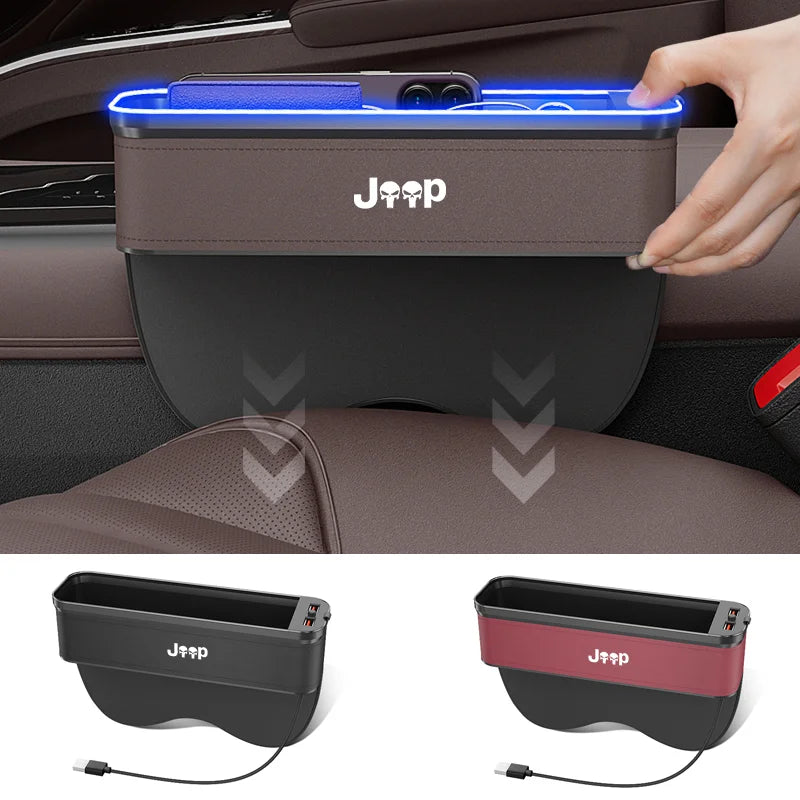 Car Seat Gap LED 7 Color Festoon Storage Box For Jeep Grand Cherokee X