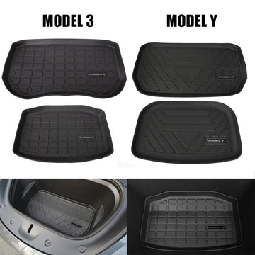 TPE Mat for Tesla Model 3/Y: Front, rear, and trunk mats;