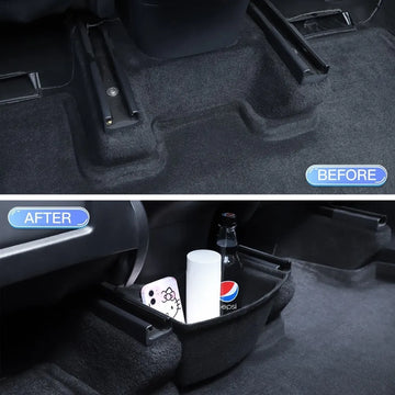 Tesla Model Y Rear Center Console Organizer – Flocking Storage Tray