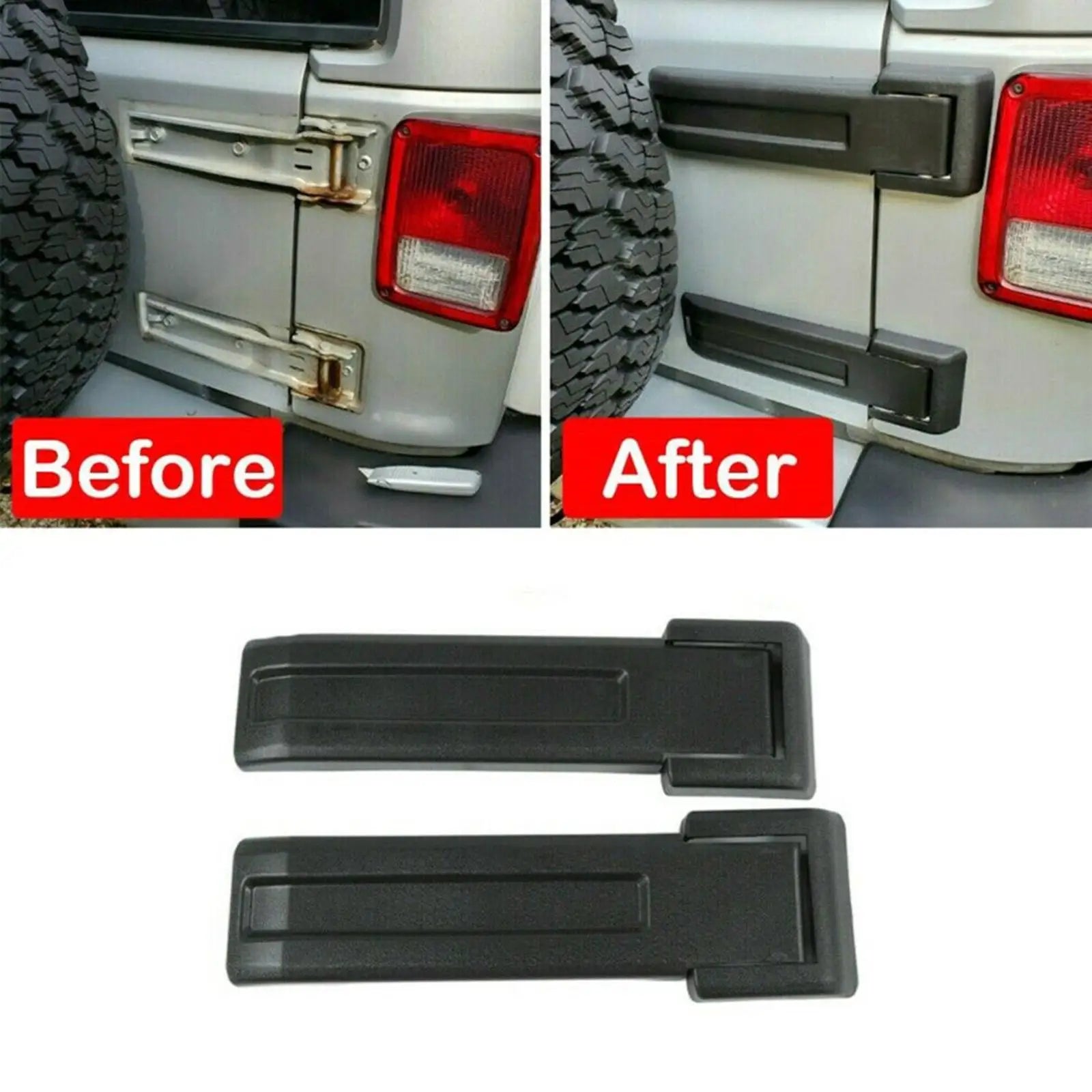 jeep wrangler tailgate hinge covers