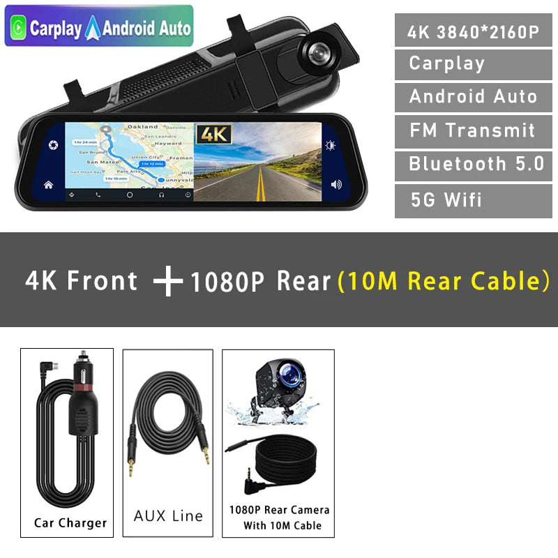 dash cam 3 channel 4k