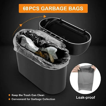 3Pcs Car Trash Can (with Lid): Includes garbage bags, leak-proof, mini car accessory